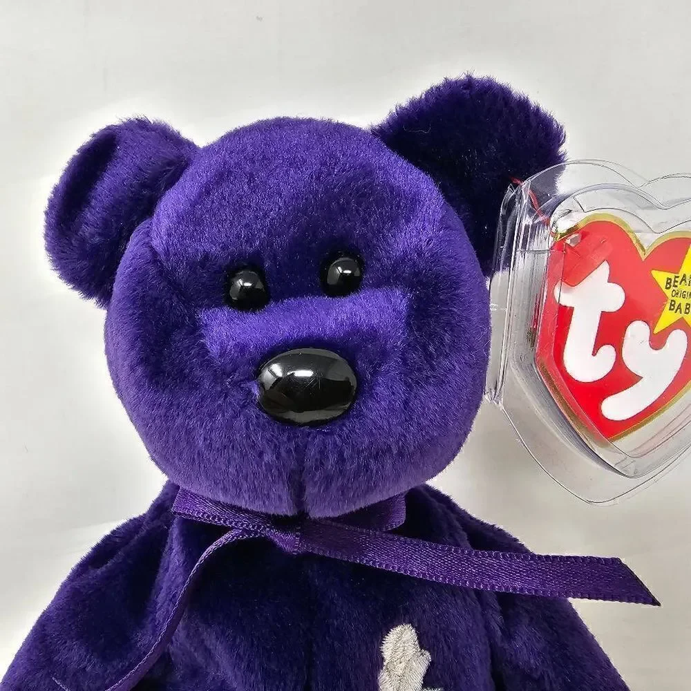 TY BEANIE BABIES PRINCESS DIANA PURPLE BEAR PE NO SPACE 97 TAG 1ST CHINA 8